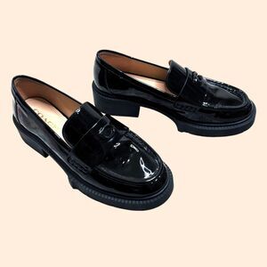 Coach Black Patent Leather Leah Loafers